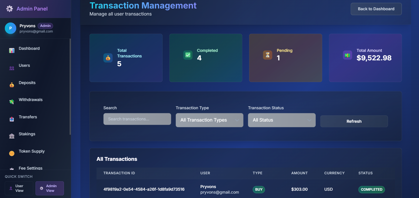 Crypto Token Platform - Web3 | Token | Blockchain project screenshot 2 displaying crypto token platform user interface, features, and design elements